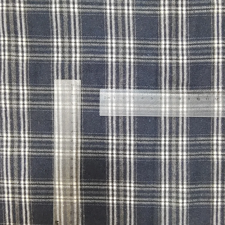Low MOQ Woven Plush grid Garment Material Fashion yarn dyed TC Flannel Plaid Fabric For Dress