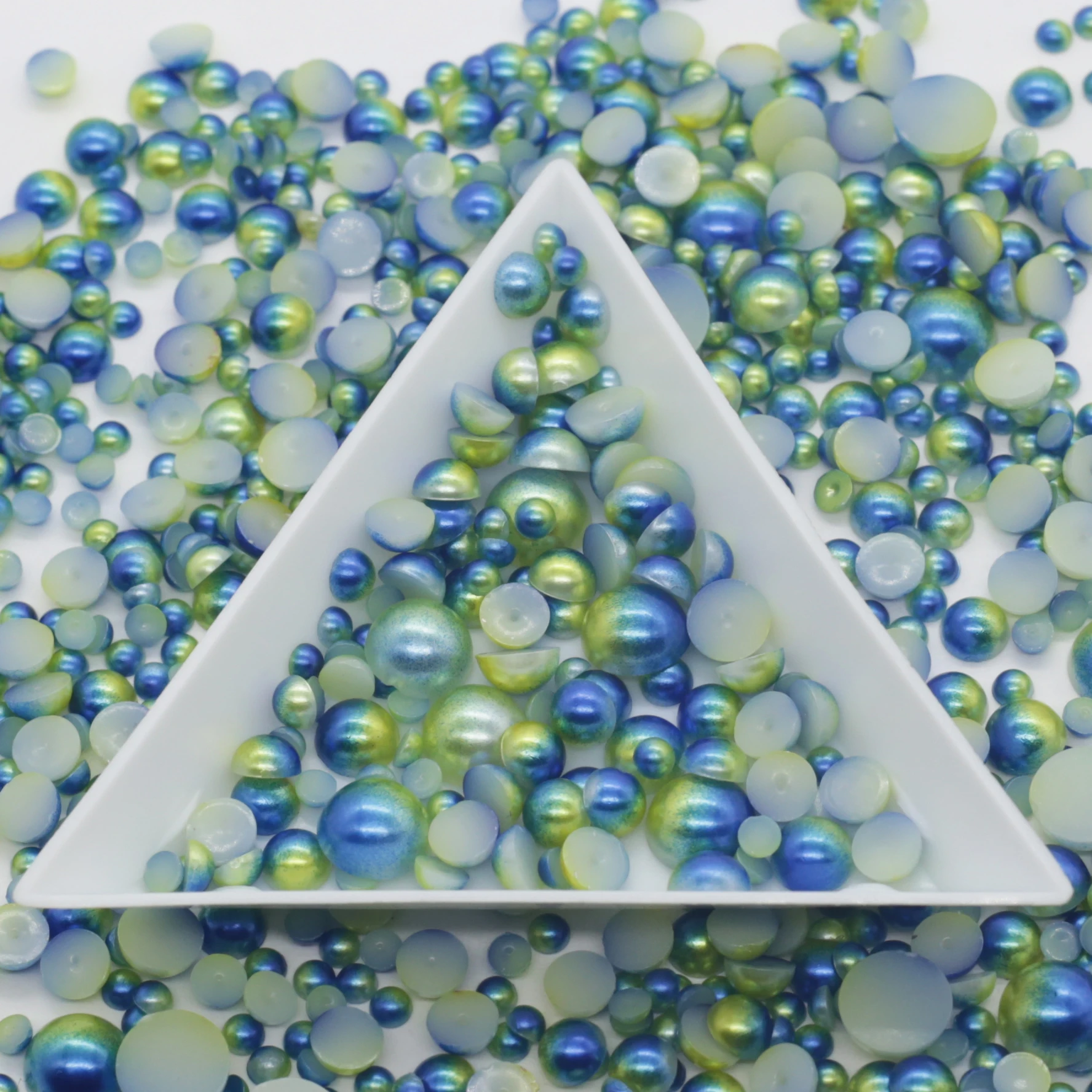 XULIN Free Sample Custom Size Color 1.5mm-10mm Mix Flat Back White Pearl For Nail Decoration