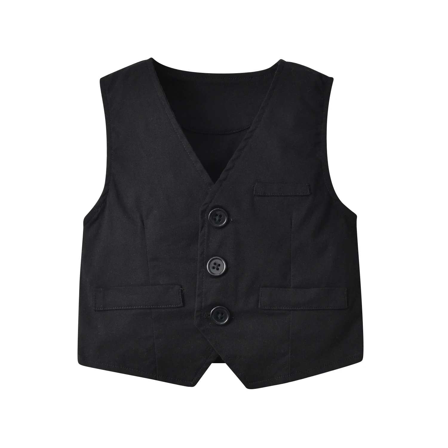 Special design white shirt black vest overalls three-piece baby boy formal clothing dress boys suit set