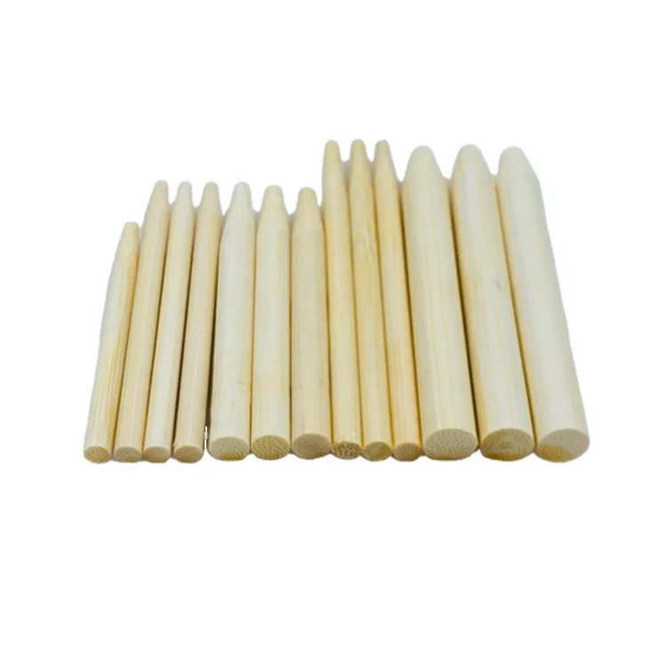 Directly Manufactured Customizable Logo Bamboo Pusher Sticks round Rolling BBQ Cleaning Tools with Bag Packaging for Tobacco Use