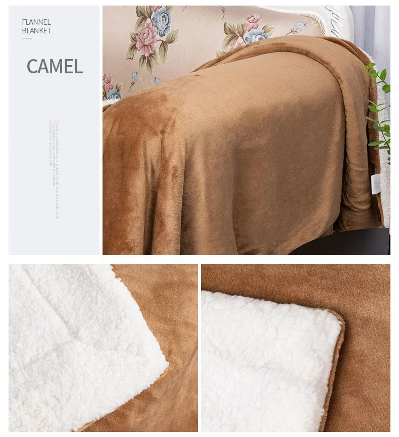 Thick Sherpa Fleece Throw Blanket Winter Warm Keeping Soft Sofa Bed Cover Super Soft Cozy Plush Blanket