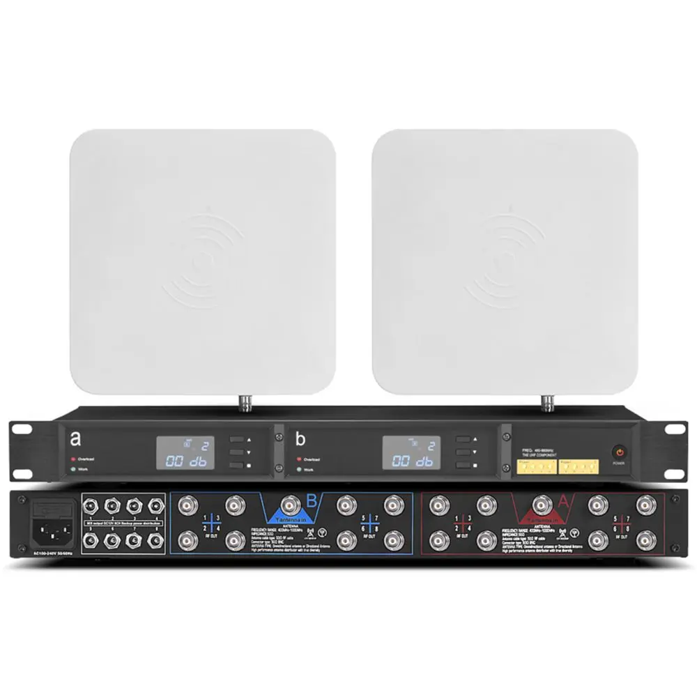 UA80-A2003 Antenna Distribution System RF Signal Distributor Wireless Microphone 8 Channels Signal Booster Amplifier