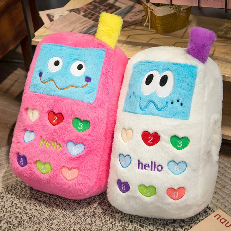 Trendy Cute Cartoon Mobile Phone Stuffed Toy Plush Cellphone Shaped Pillows Home Decorations Kids Toys Girls Gifts