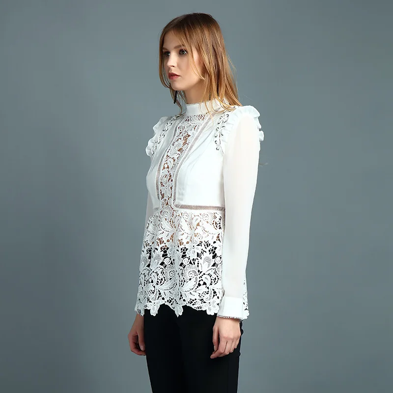 New Fashion Women Clothing Sexy White Top T-shirt Sleeves Crochet Lace Crop Top