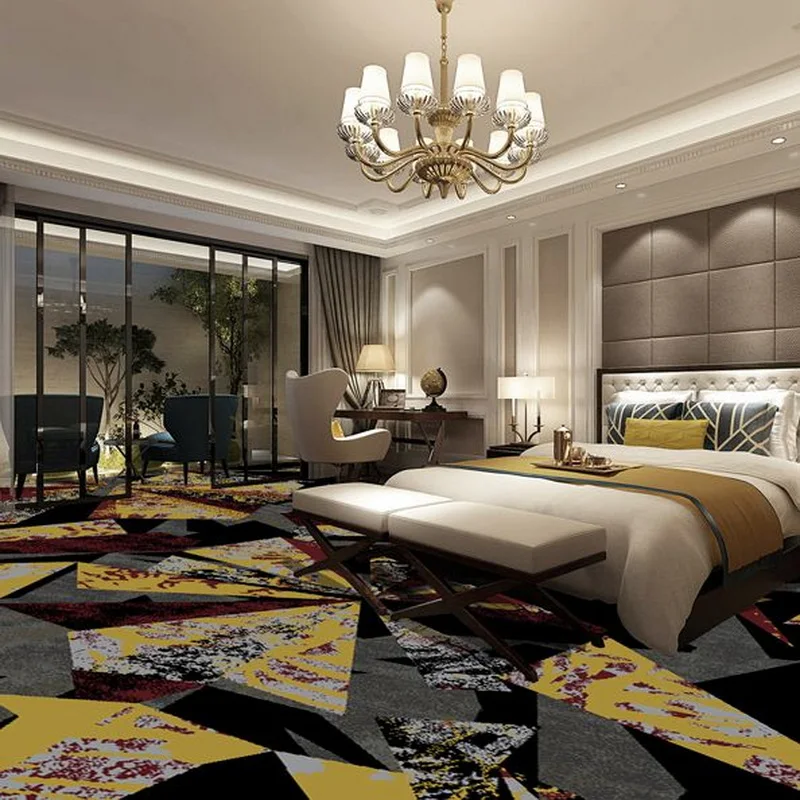 100% Nylon Luxury Hotel Pattern Carpet Soft Wall-to-Wall Tufted Woven Jacquard for Cinema Theater Factory Printed Carpt Home Use