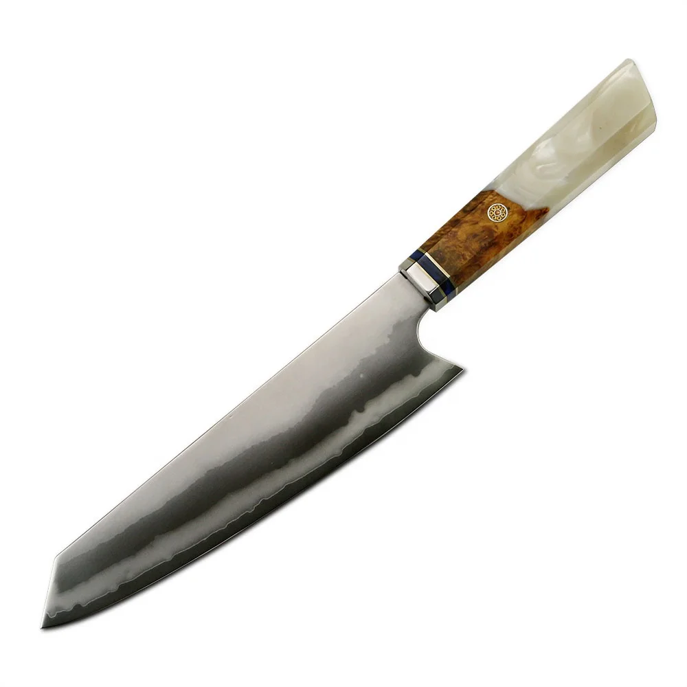 AMBER 7 LAYERS DAMASCUS Resin handle America 440C steel damascus chef knife
