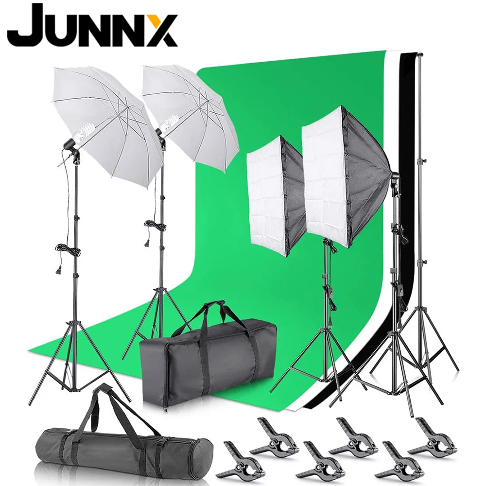 JUNNX Photography Lighting Kits. Lightbox Photography Kit 1.8*2.8m Background Photo Studio Accessories Baby Folding Bracket
