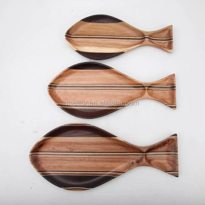 Fish shape serving tray, animal shape tray wooden, pastry wooden tray