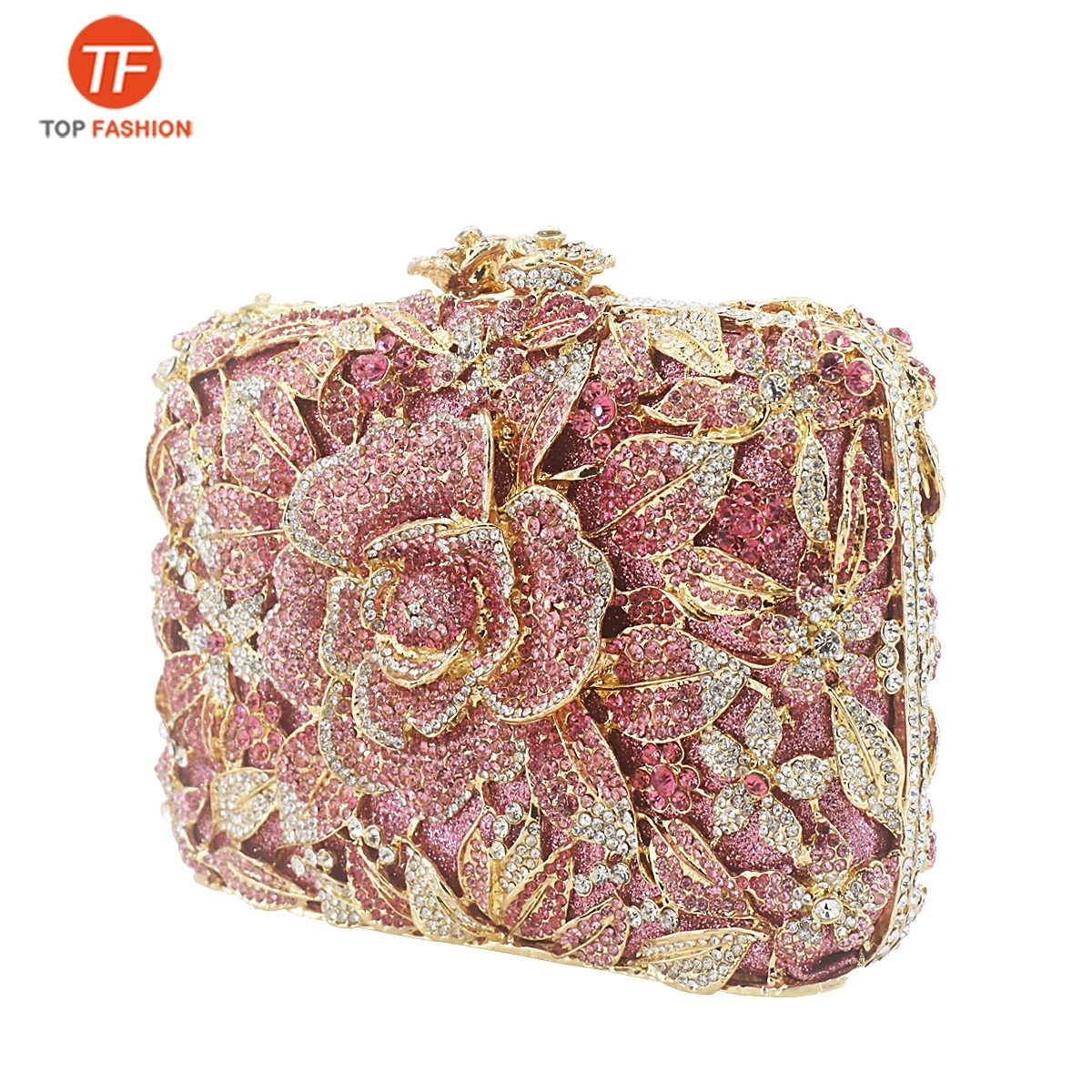 
Luxury Flower Designer Diamond Crystal Bags Prom Evening Bags Ladies Wedding Handbags 