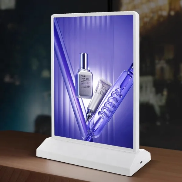 A4 Desktop LED Desk Light Boxes used for advertising Advertising Box with Tempered Glass Panel picture frames for advertising