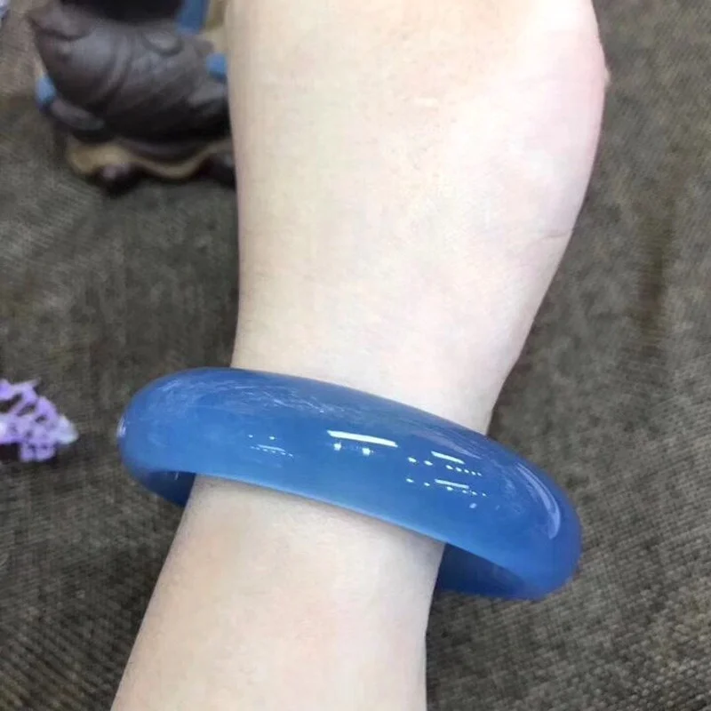 100 real jade bangles blue chalcedony women bangle jade bracelet bangles jade amethyst add certificate jadeite