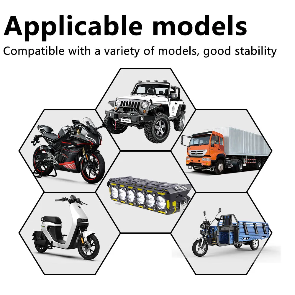 Jhs Super Bright Auxiliary Spotlight Strip Light Fog Light 140W Led Driving Headlights 6 Lens For Jeep Moto Suv