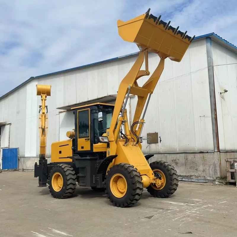 4WD backhoe loader small backhoe four wheel steering backhoe loader with air conditioner