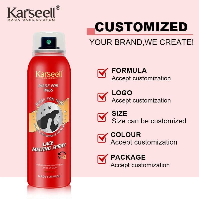 Karseell Hair Glue Spray Lace Wig Adhesive Fast-Drying Extreme Firm Hold Wig Glue No Residue Lace Melting Spray