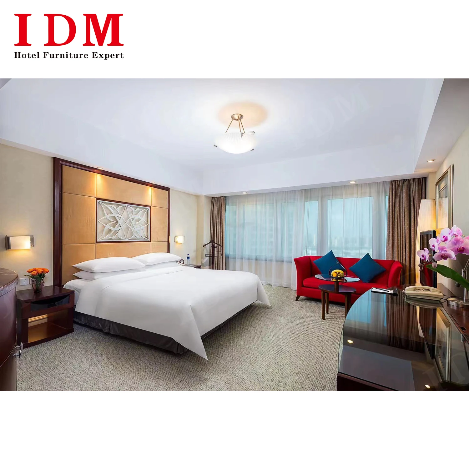 Commercial 5 star boutique hotel living room sets furniture package luxury adult bedroom furniture set king size room