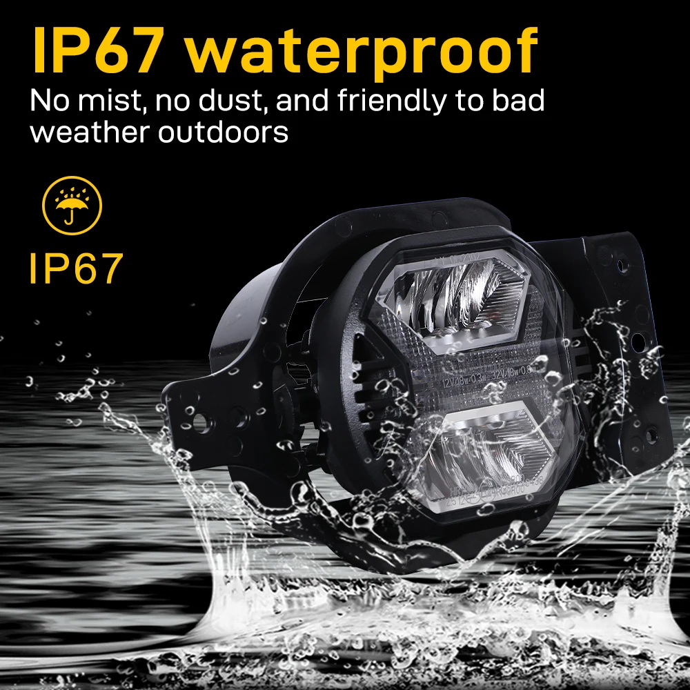 Front Bumper Round 4Inch Fog Driving Lamps For Jeep Wrangler Jl 4 Inch Led Fog Lights With Bracket