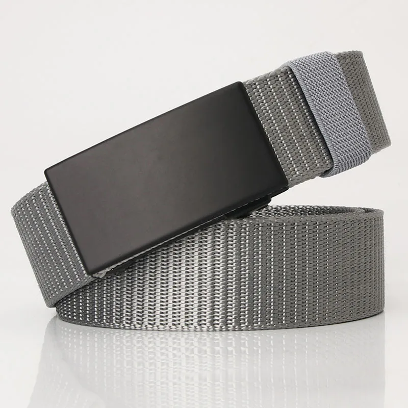 Wholesale Trend men Canvas belt New Unisex Alloy automatic buckle casual Waist belts Fashion Male Daily Use belts