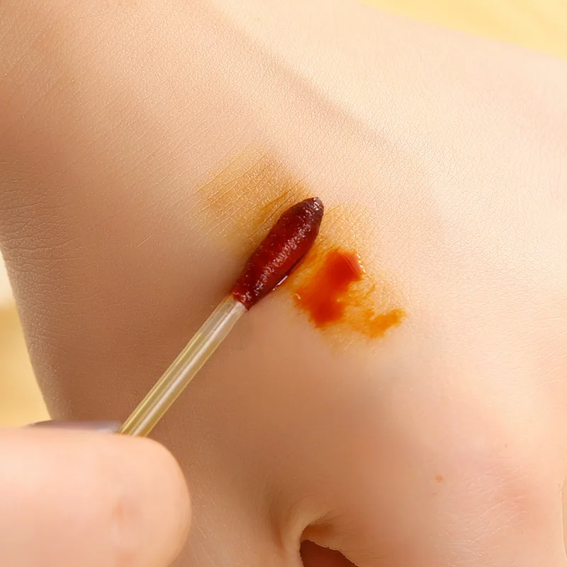 Individual Packageb Sterile Iodine Disinfectant Soaked Cotton Stick  Iodophor Liquid Filled Swab