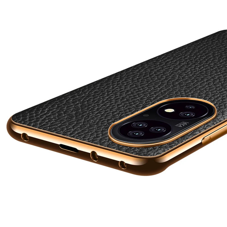 Лидер продаж, прочный ударопрочный чехол для телефона из кожи с гальваническим покрытием, подходит для Huawei P50