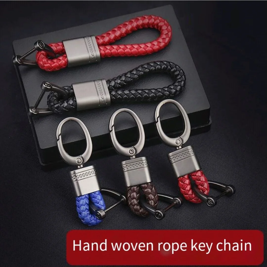 Car Hand-Knitted Rope Keychain Universal Multiple Colors Optional Length Two Keychains For Men And Women To Hang On The Waist