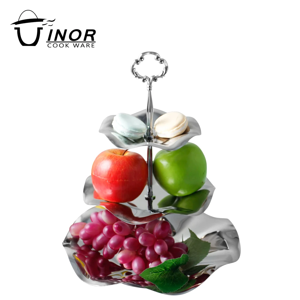 luxury wedding cake display plate stainless steel dessert tray for wholesale