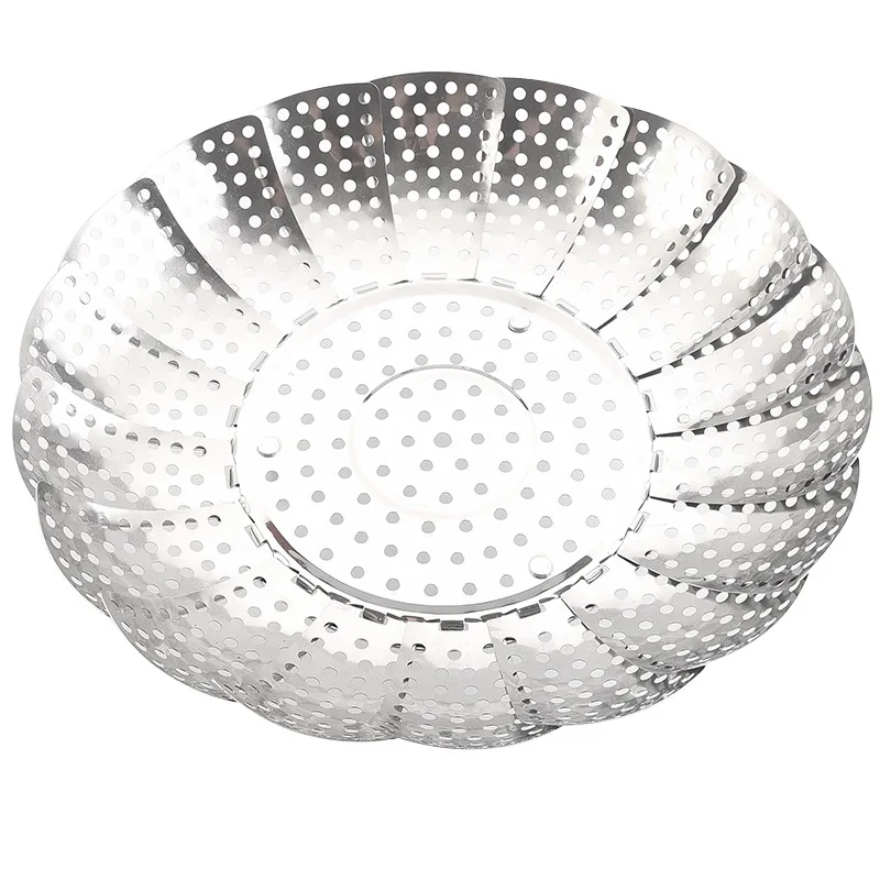 Wholesales Kitchen Collapsible Stainless Steel Vegetable Steamer Basket Foldable Food Steamer Collapsible Steamer Tray