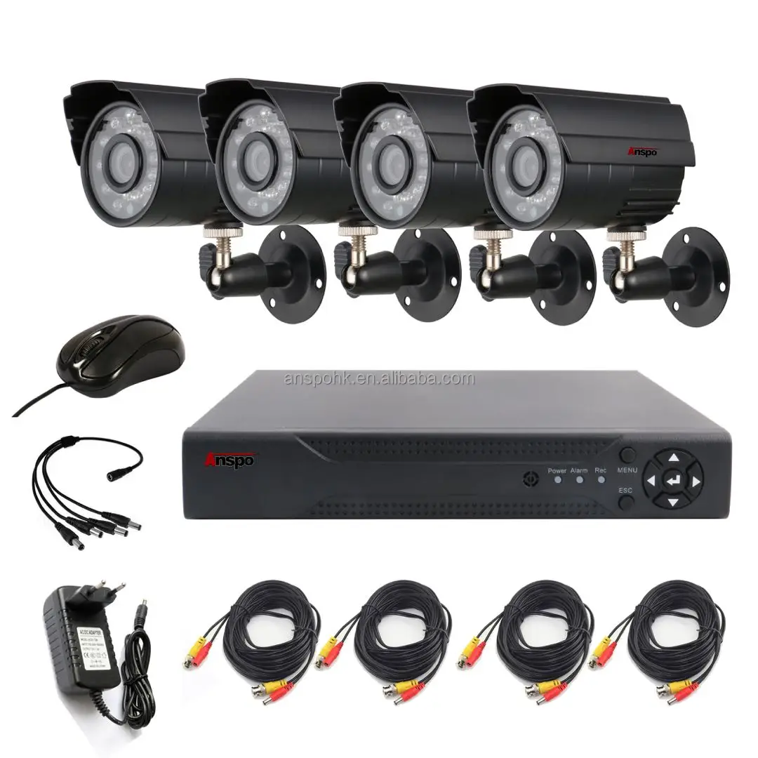 720P AHD 4CH CCTV Surveillance KIT DVR With 1.3MP AHD Camera night vison BNC cable home security CCTV system 4CH AHD Camera KIT