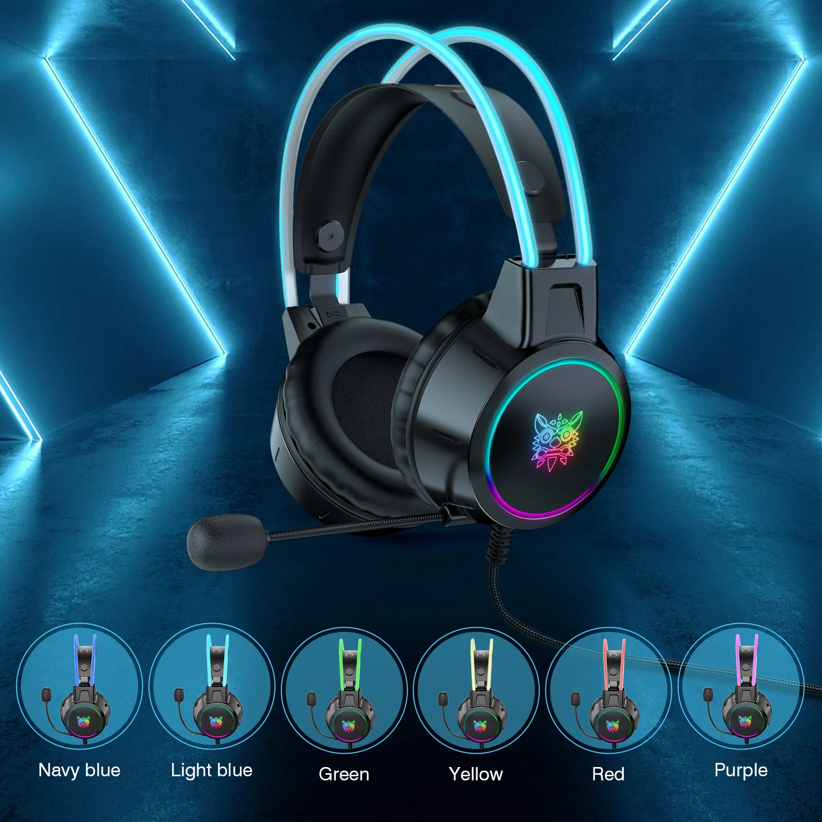 2022 Hot Sell Onikuma X15 pro headset Wired RGB LED Light Stereo Gaming Earphone & Headphone & Accessories