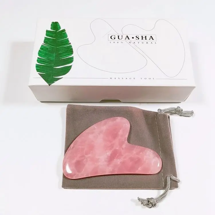 HZ New Design Rose Quartz Gua Sha Facial Tools Natural Jade Stone Guasha With Great Price