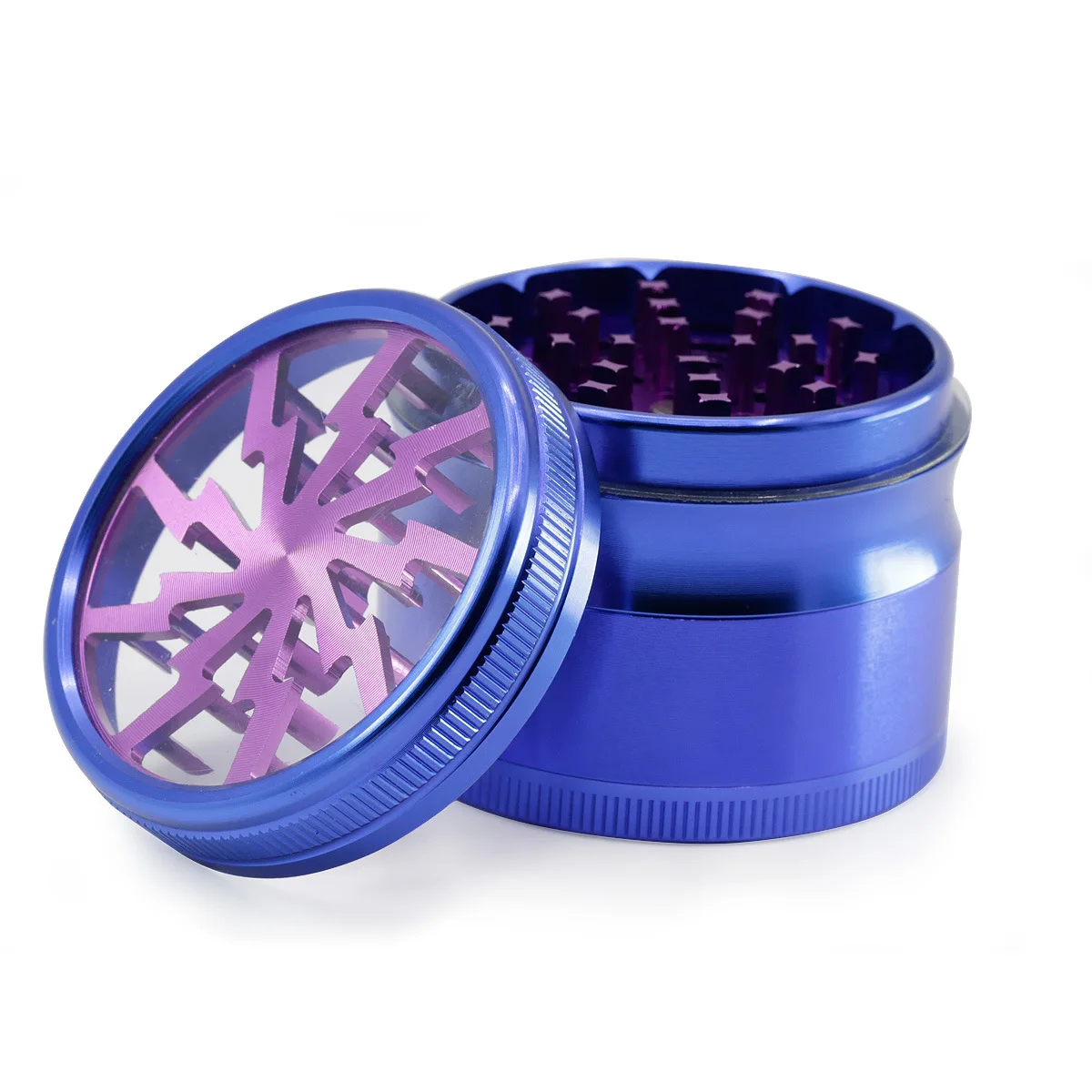 Color Printing 63Mm 4 Layers Ceramic High Quality Aluminum Alloy Tobacco Herb  Grinder