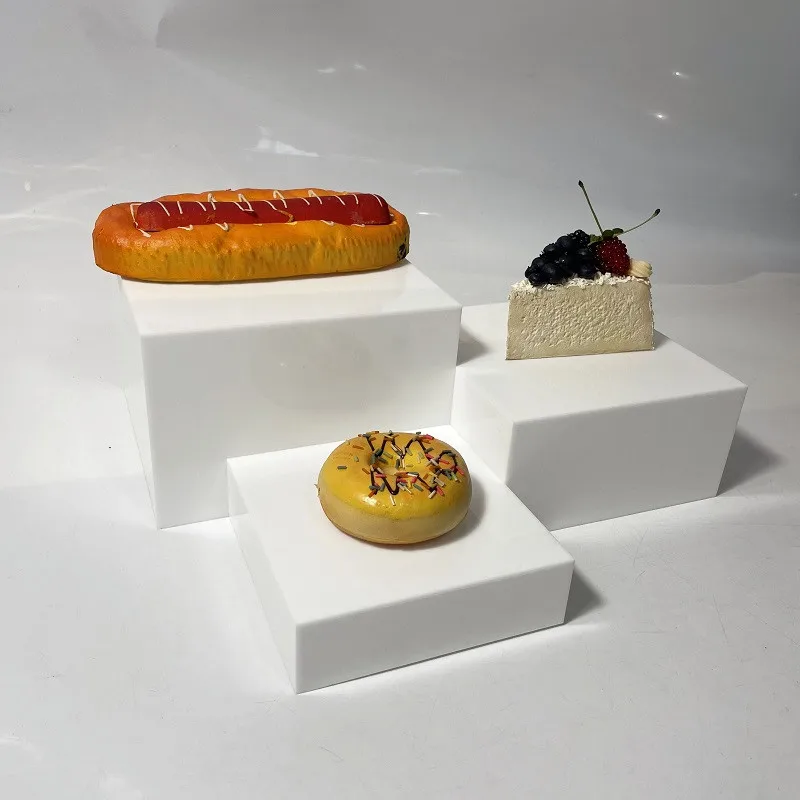 Square Acrylic Mineral Display Stand Cosmetic Food Cake Display Stand for Display Only
