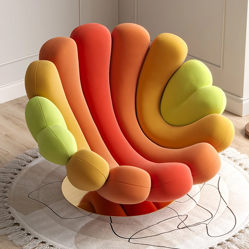 Aomisi CASA New Italian Design Colorful Hotel Sofa Chair Modern Velvet Fabric Sea Anemone Lounge Chair