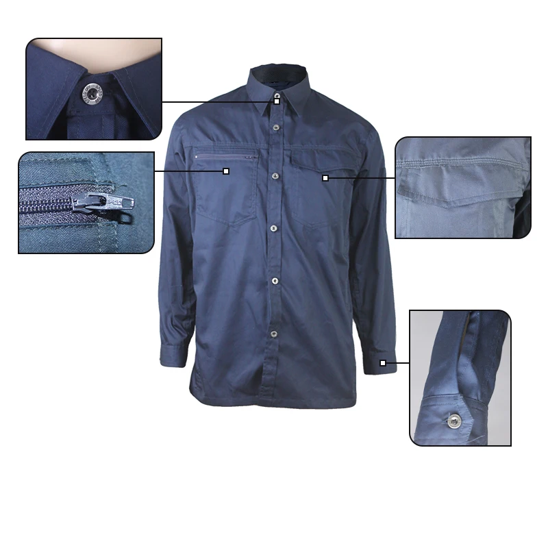 Button Up Mens 4.5 oz Aramid iiia Long Sleeve Shirt