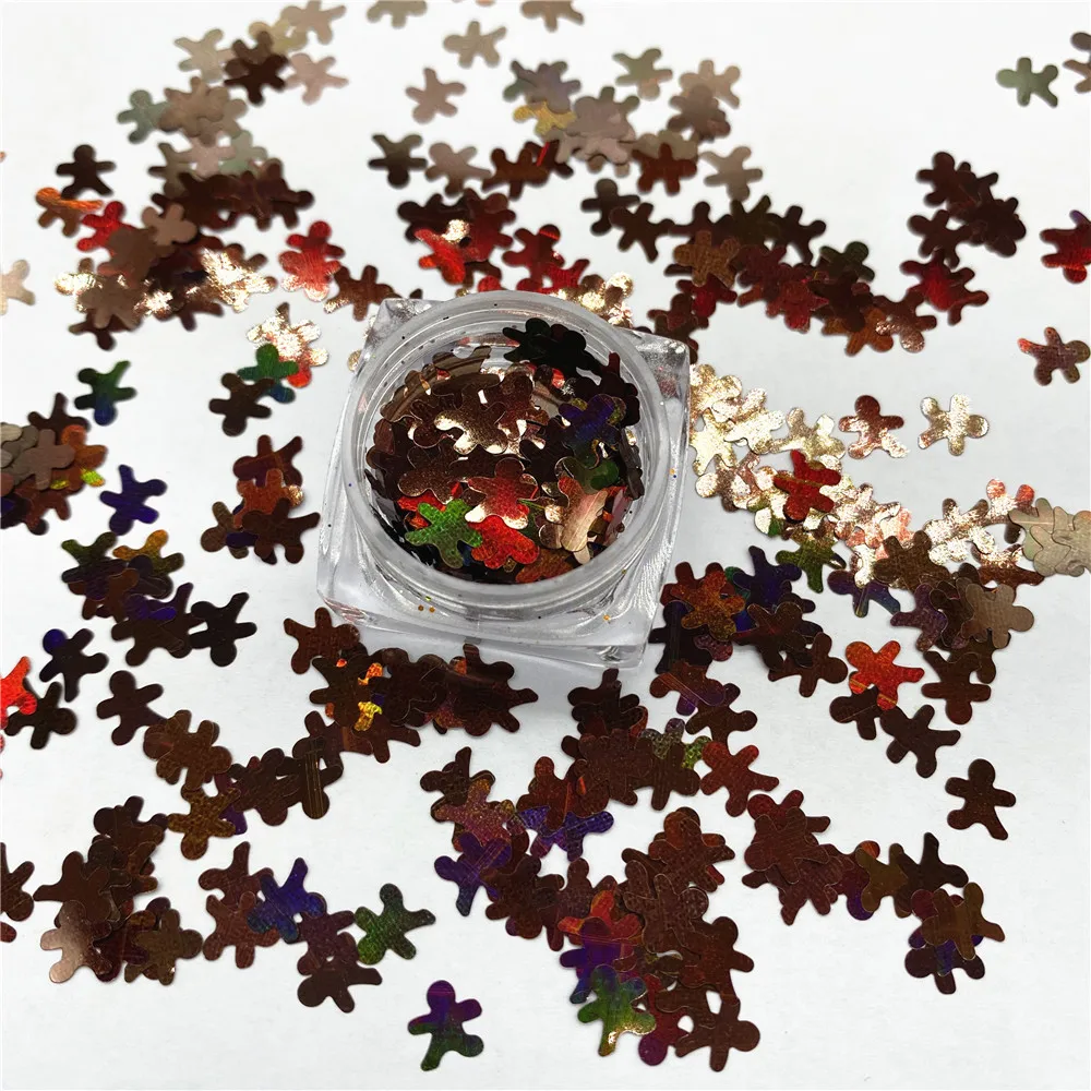 Wholesale 1kg/lot Gingerbread Man Glitter Sequins Christmas Party DIY Decoration Handmade Craft Glitter Home Ornament Accessory
