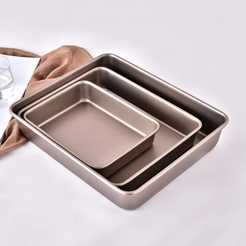 Square Non-Stick Carbon Steel Bakeware Tools Set Cake Baking Tray Metal Baking Dishes Brownie Pan Sets