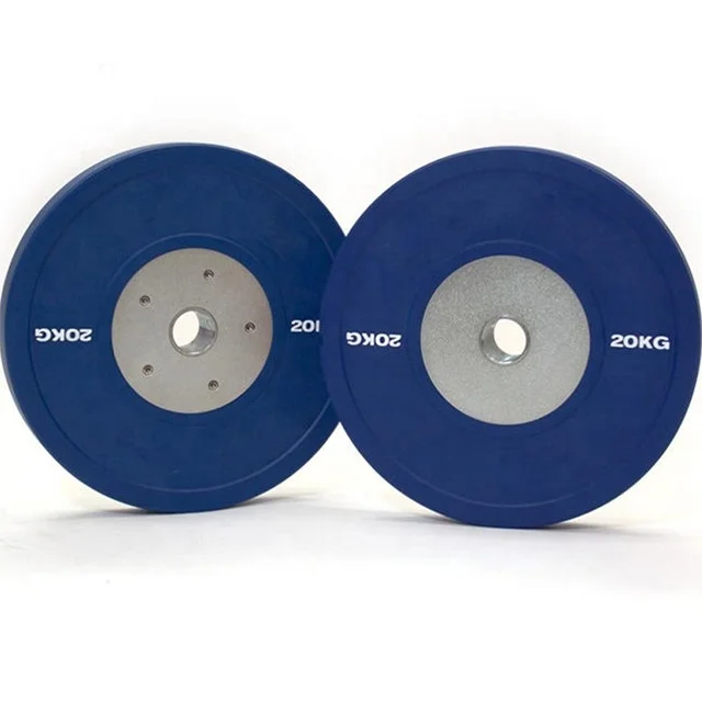 Wholesale 20kg Gym Custom Logo Weightlifting Barbell Weight PU Rubber Competition Weight Plates