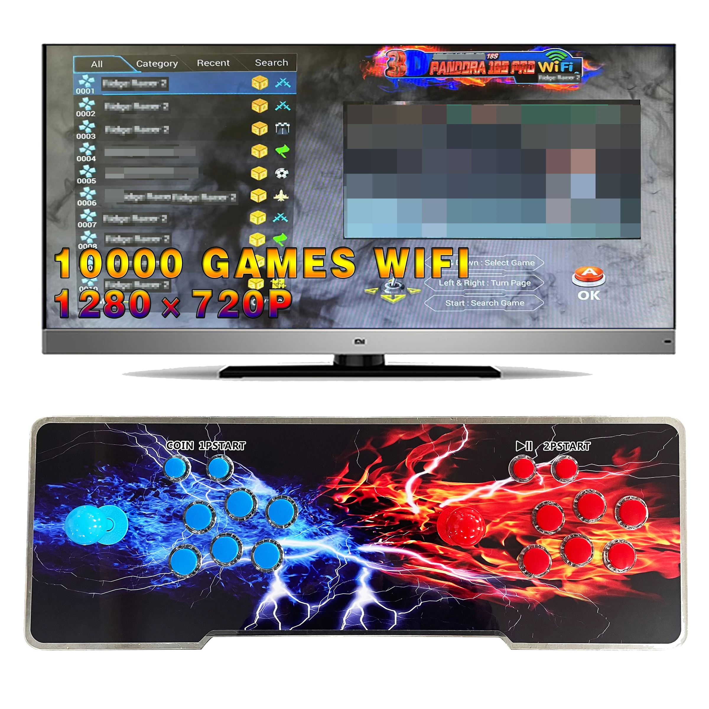 Hot selling online competitive fighting arcade joystick and button retro electronic arcade game Vga Hd output game console box