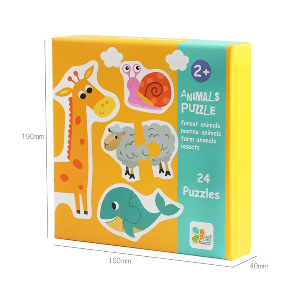Children 2 to 4 Years Wooden Jigsaw Matching Puzzle Game Cognition Animal Fruit Traffic Educational Puzzle
