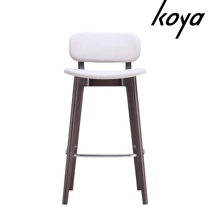 Modern design Solid wooden Home Hotel Pub PVC Leather High Bar Chair
