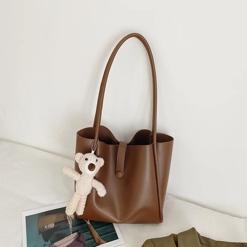 High Grade Textured Fashion Large Capacity All Matched Single Shoulder Daily Tote Bag Purse for Lady