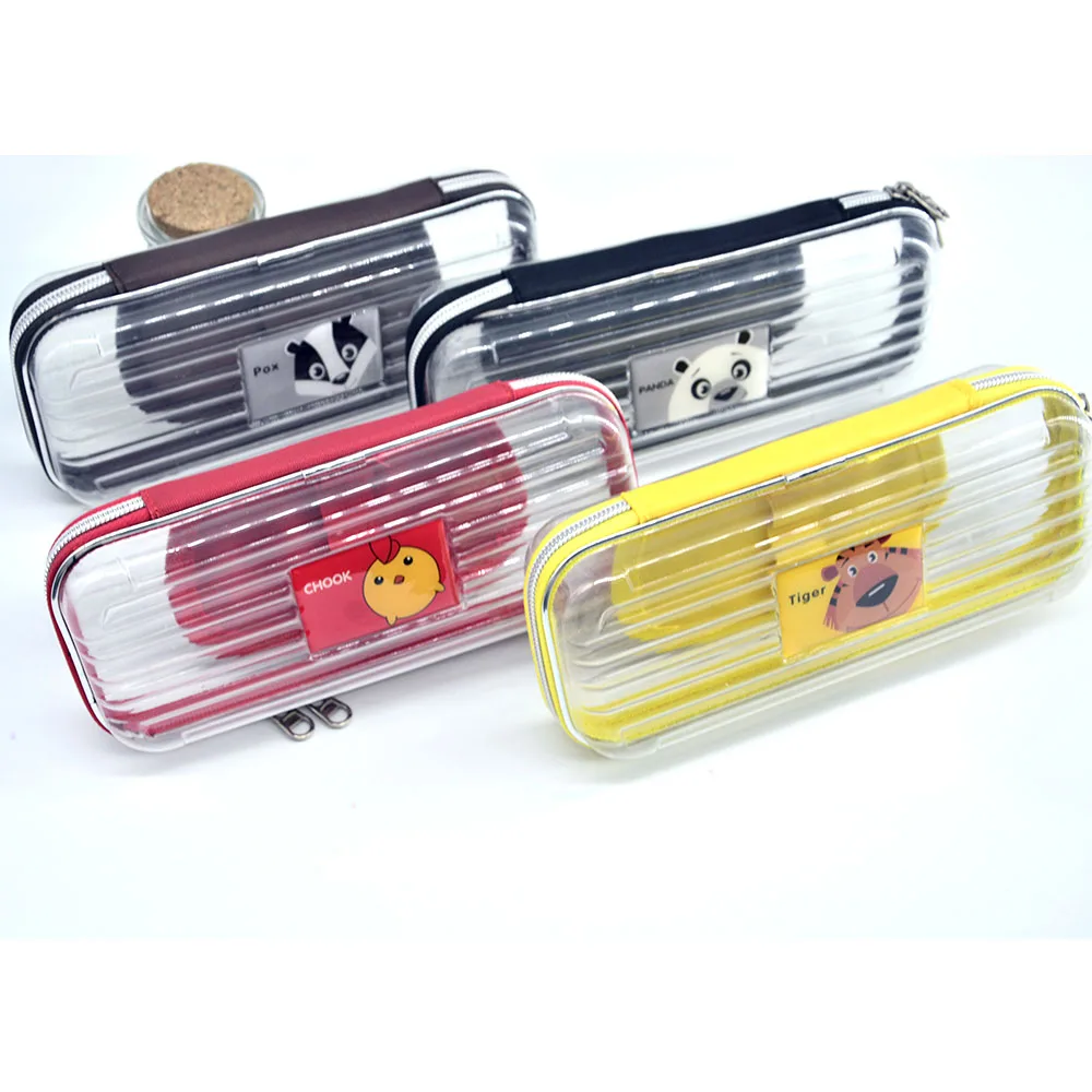 
Double Zip Office School Large-capacity Creative Transparent Pencil Case Bag 
