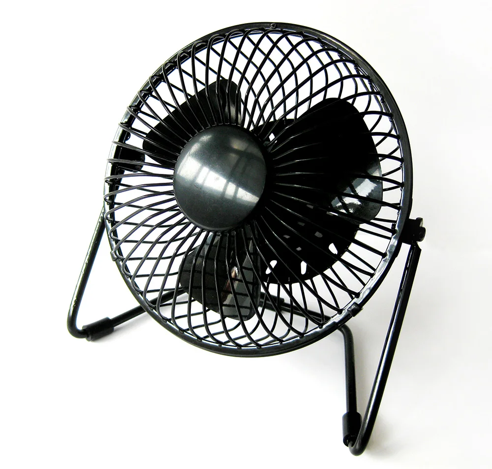 Настольный мини-вентилятор с USB, металлический, 5 дюймов, с 2 скоростями, для дома и офиса