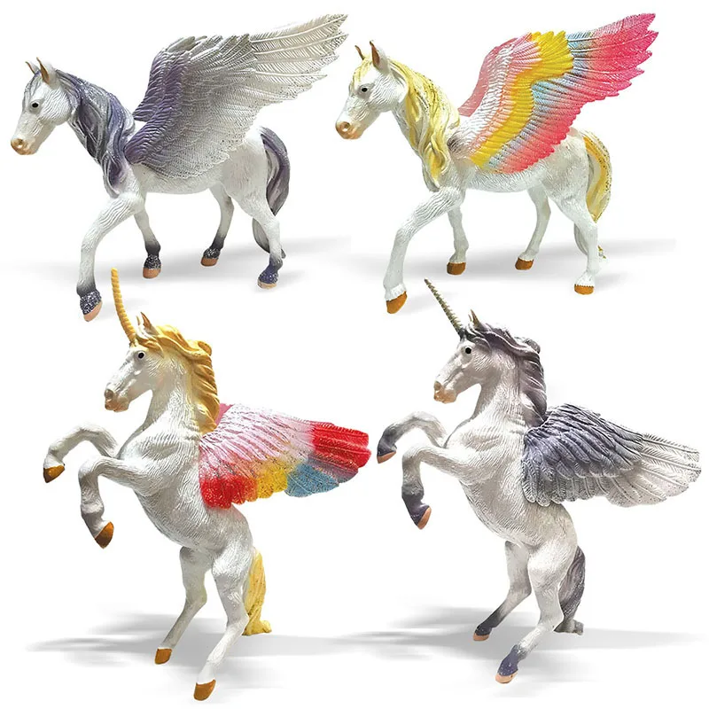 
2021 Factory Wholesale PVC Simulation Myth Elf Unicorns Statue Model Animal Toys Figurines 