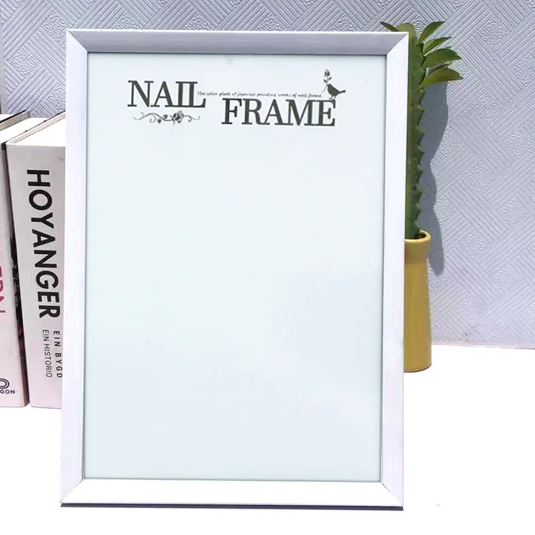 A4 colorful nail salon display photo frame manicure display wood picture magnet
