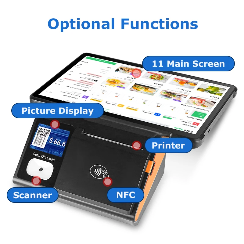 Wholesale 11' Tablet PC Pos Android Payment Terminal Pos 4G Point of Sale Systems Touch Cash Register for Small Business