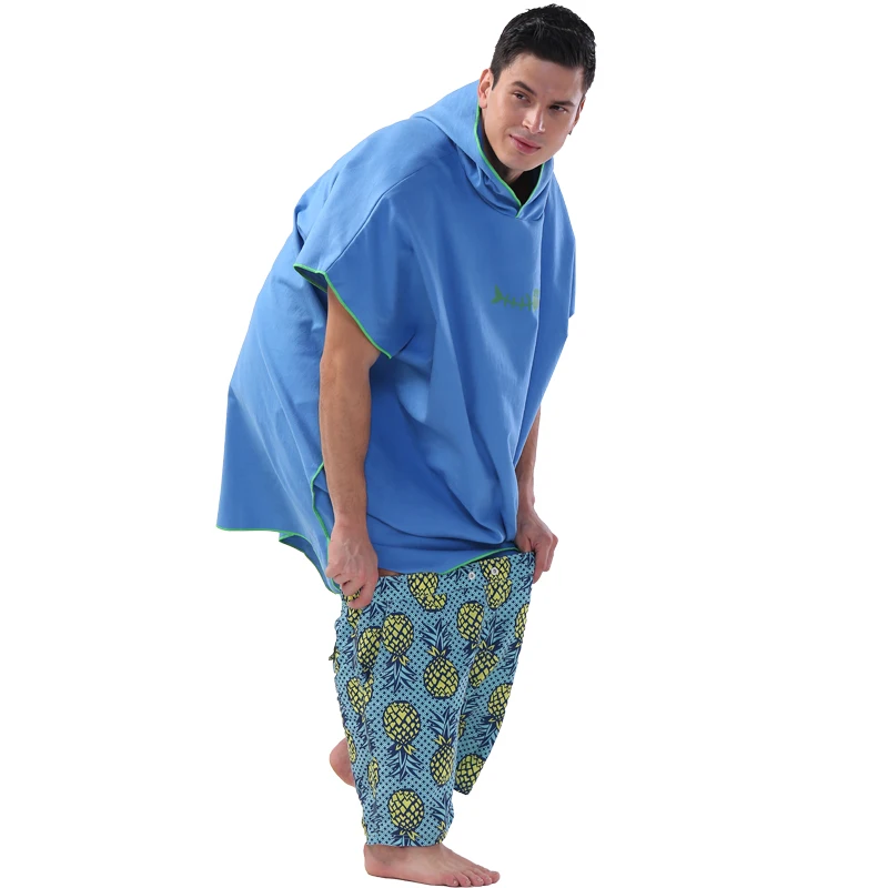 Custom cheap fun microfiber hooded poncho monogram beach towelling towels robe for adults