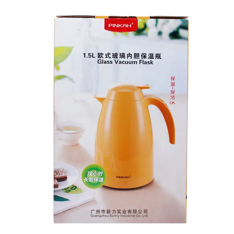 Pinkah wholesale thermos vacuum flask coffee pot glass refill 1.5L tea carafe coffee pot