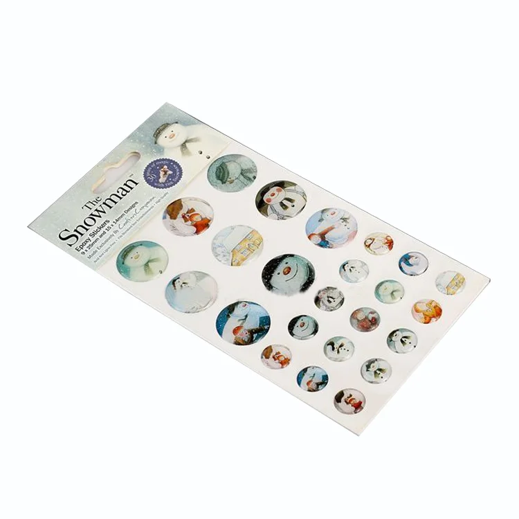 China Manufacturer Factory Custom 3d Epoxy Clear Crystal Resin Cute Kawaii Decal Decorative Self Adhesive Dome Sticker