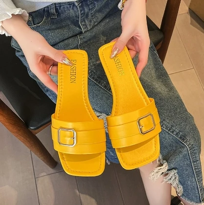 2023A12 New product women sandals 14 Bright colors of belt 35-42 big size flat slippers Wholesale fashionable