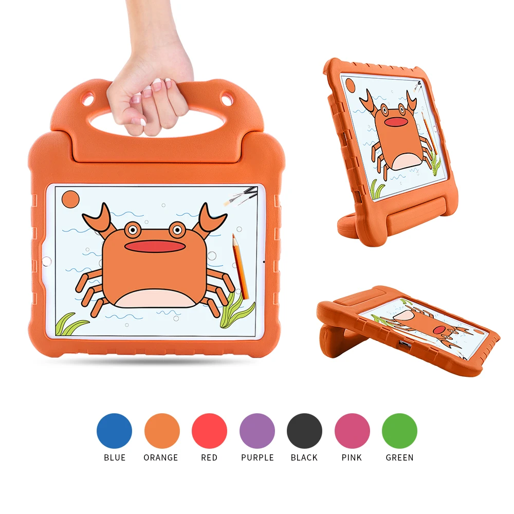 Orange Color Kids Case for iPad 10.2 EVA Foam Tablet Cover for iPad Air 3 for iPad Air 2019 2020 2021